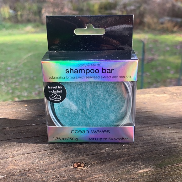 Body & Earth Shampoo Bar Ocean Waves Volumizing Formula Seaweed Extract Sea Salt - Picture 3 of 5